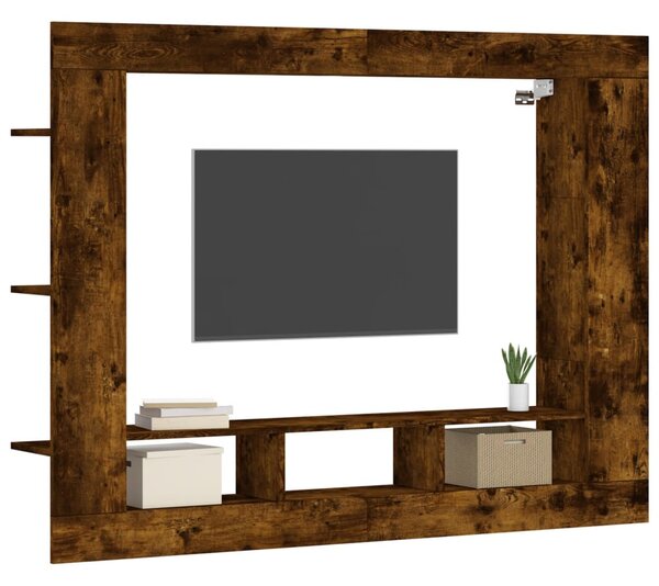 Füstös tölgy színű szerelt fa TV-szekrény 152x22x113 cm