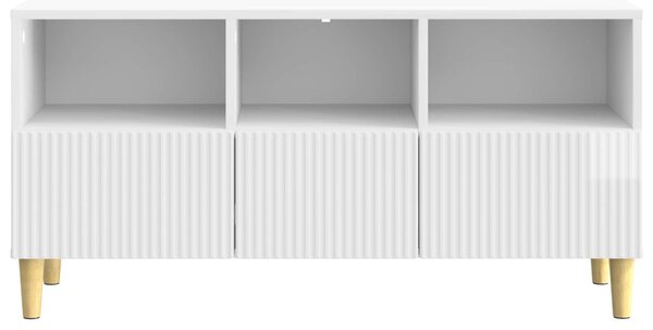 TV szekrény Magasfényű Fehér 102 x 34,5 x 50 cm Szerelt Fa