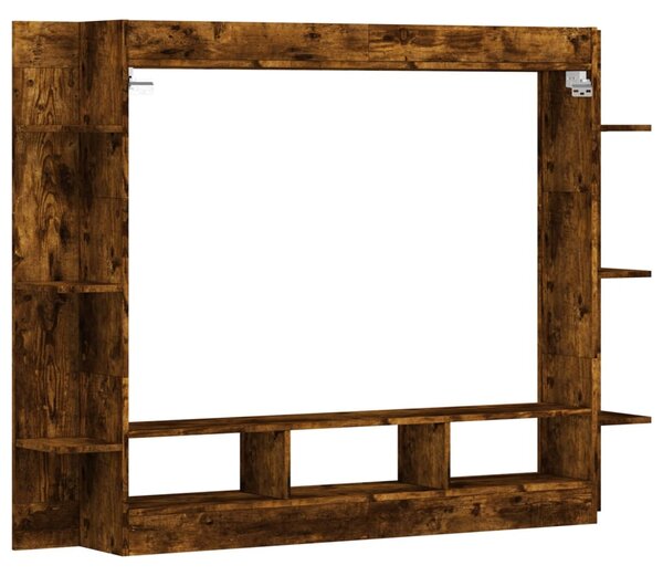 Füstös tölgy színű szerelt fa TV-szekrény 152x22x113 cm