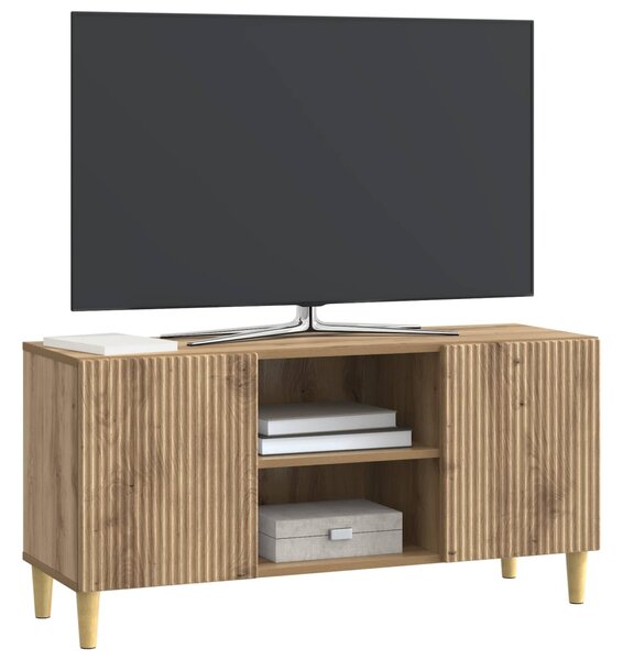 TV szekrény 102 x 34,5 x 50 cm Kézműves Tölgy Szerelt Fa