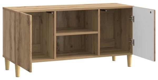 TV szekrény 102 x 34,5 x 50 cm Kézműves Tölgy Szerelt Fa