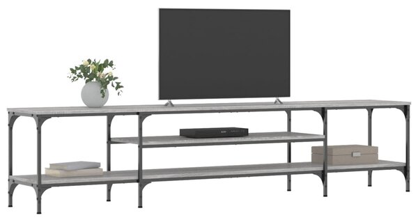 Szürke sonoma színű szerelt fa és vas TV-szekrény 201x35x45 cm