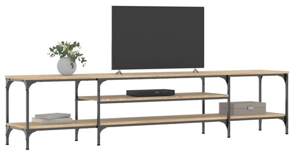 Sonoma tölgy színű szerelt fa és vas TV-szekrény 201x35x45 cm