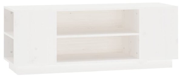 Fehér tömör fenyőfa TV-szekrény 110 x 35 x 40,5 cm