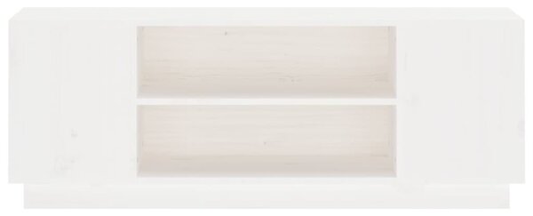 Fehér tömör fenyőfa TV-szekrény 110 x 35 x 40,5 cm