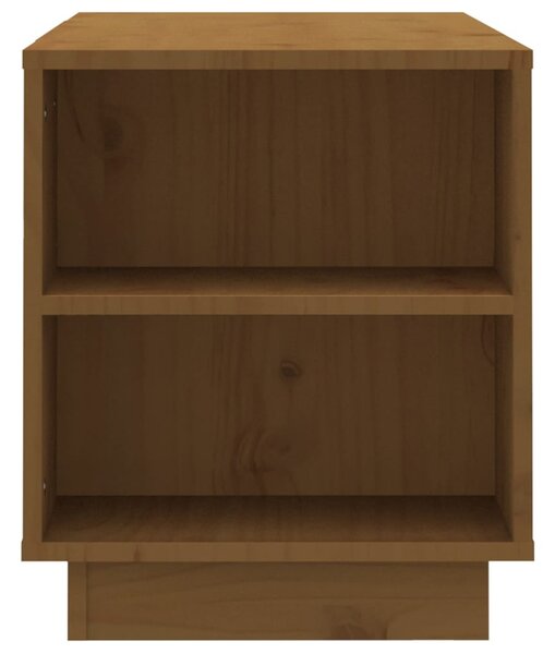 Mézbarna tömör fenyőfa TV-szekrény 110 x 35 x 40,5 cm