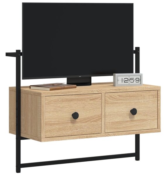 Sonoma tölgy szerelt fa fali TV szekrény 60,5x30x51 cm