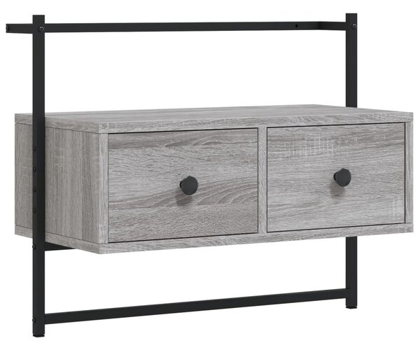 Szürke sonoma szerelt fa fali TV szekrény 60,5 x 30 x 51 cm