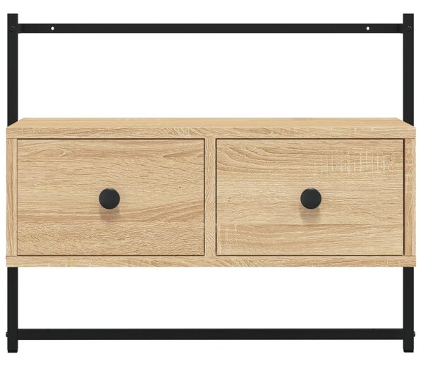 Sonoma tölgy szerelt fa fali TV szekrény 60,5x30x51 cm