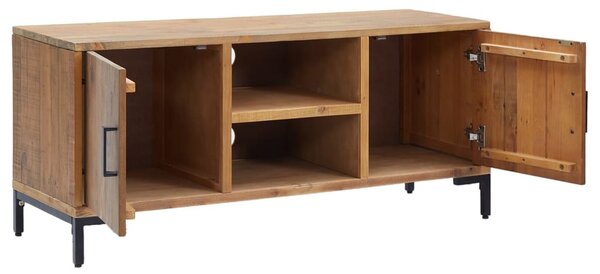 Barna tömör újrahasznosított fenyőfa TV-szekrény 110x35x48 cm