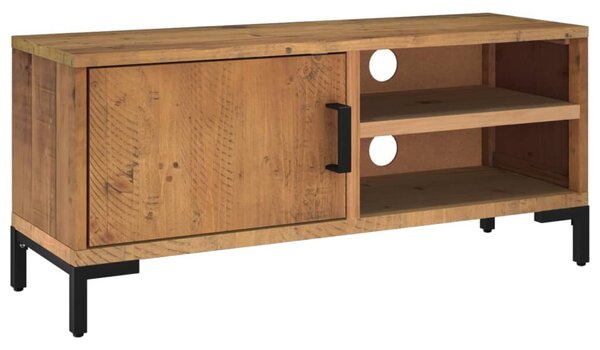 Barna tömör újrahasznosított fenyőfa TV-szekrény 90x30x40 cm