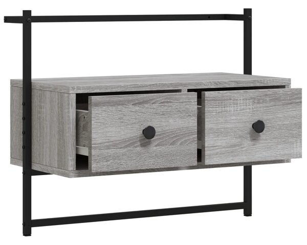 Szürke sonoma szerelt fa fali TV szekrény 60,5 x 30 x 51 cm