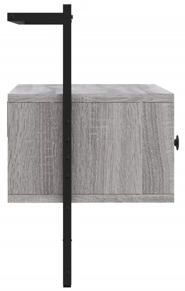 Szürke sonoma szerelt fa fali TV szekrény 60,5 x 30 x 51 cm