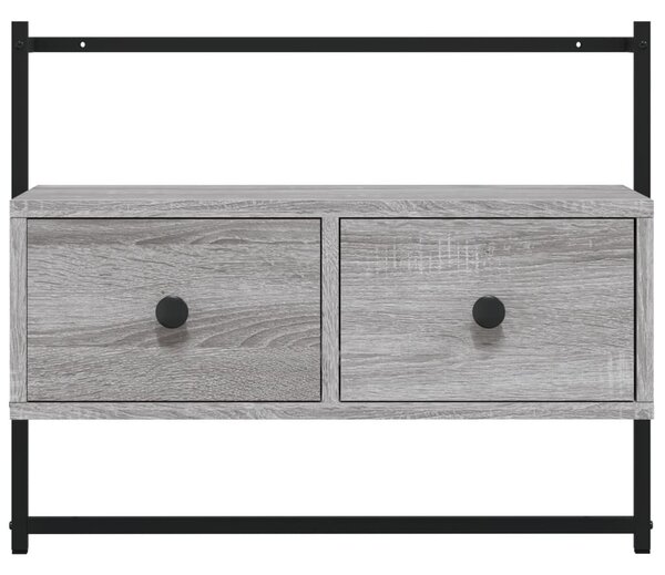 Szürke sonoma szerelt fa fali TV szekrény 60,5 x 30 x 51 cm