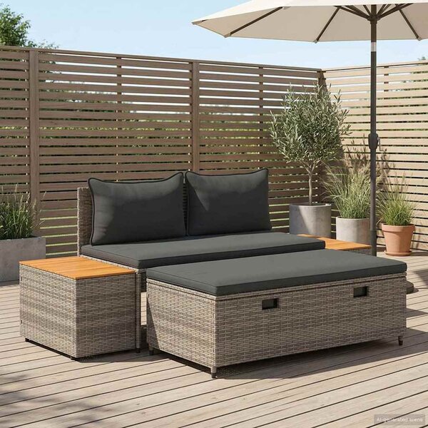 Kültéri kanapé szett 4 -Seater 4 pcs 55 x 30 x 39 cm