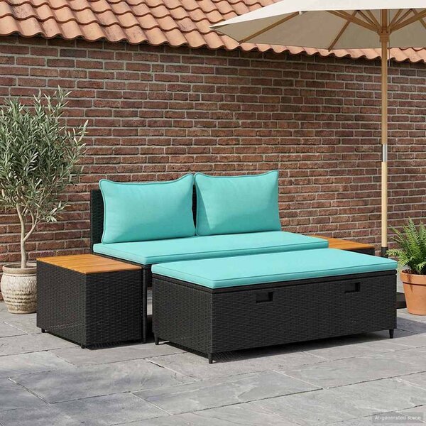Kültéri kanapé szett 4 -Seater 4 pcs 55 x 30 x 39 cm