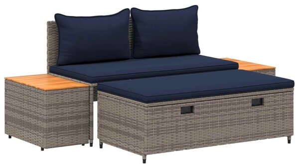 Kültéri kanapé szett 4 -Seater 4 pcs 55 x 30 x 39 cm