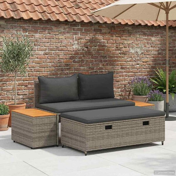 Kültéri kanapé szett 4 -Seater 4 pcs 55 x 30 x 39 cm