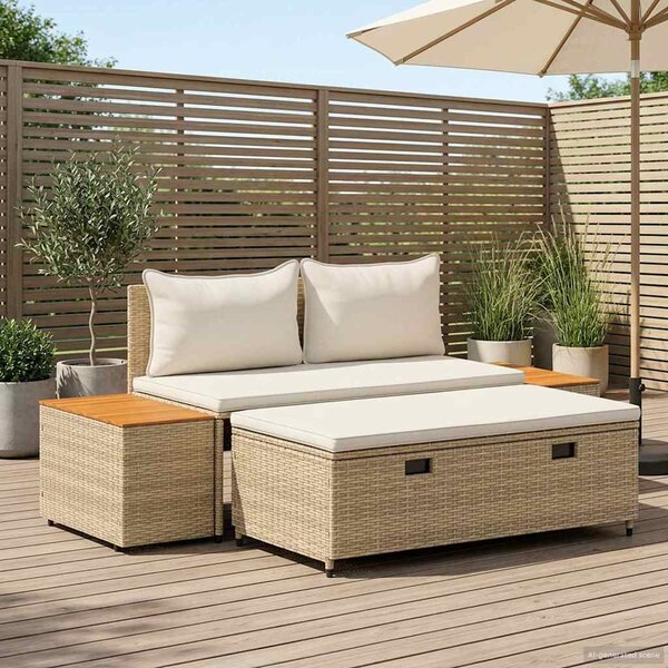 Kültéri kanapé szett 4 -Seater 4 pcs 55 x 30 x 39 cm