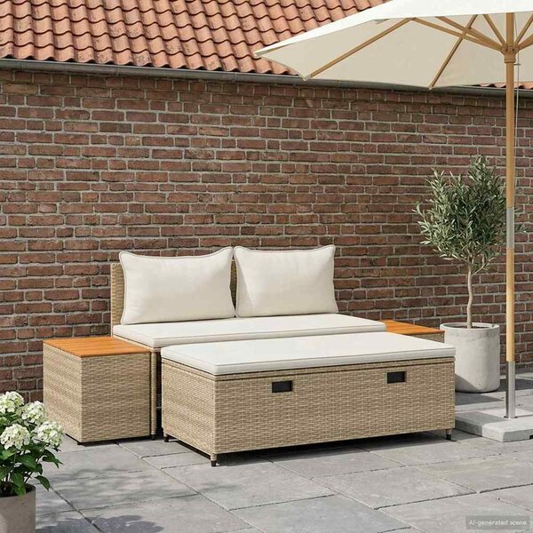 Kültéri kanapé szett 4 -Seater 4 pcs 55 x 30 x 39 cm