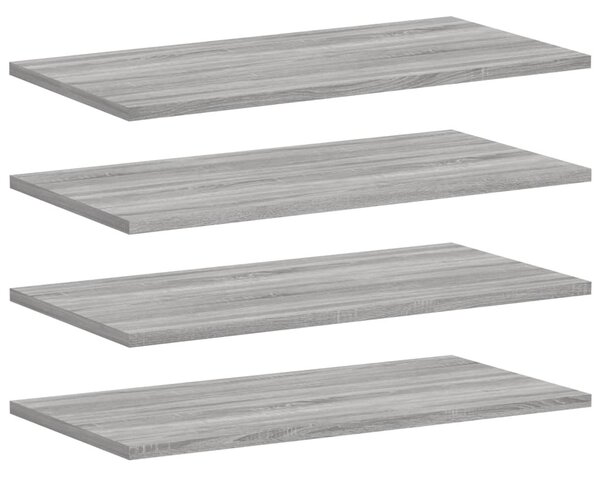 4 db szürke sonoma színű szerelt fa fali polc 60 x 30 x 1,5 cm