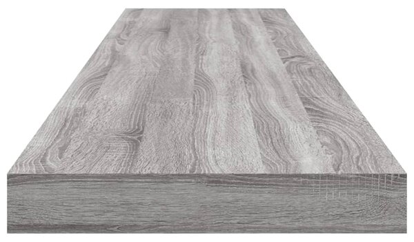 4 db szürke sonoma színű szerelt fa fali polc 100 x 10 x 1,5 cm