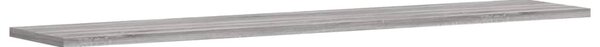 4 db szürke sonoma színű szerelt fa fali polc 100 x 20 x 1,5 cm