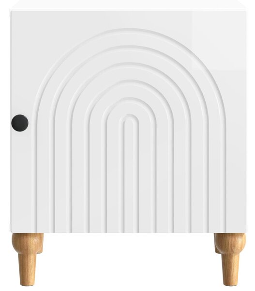 Éjjeliszekrény 2 pcs Magasfényű Fehér 43 x 34,5 x 50 cm
