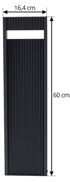 Lucande LED útvilágítás Tavion, 60 cm, antracit, IP65, Fekete, Alumínium, Modern