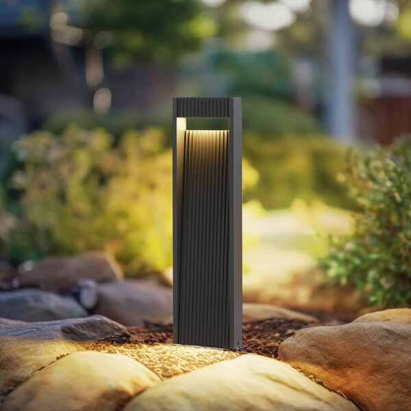Lucande LED útvilágítás Tavion, 60 cm, antracit, IP65, Fekete, Alumínium, Modern