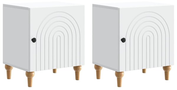 Éjjeliszekrény 2 pcs Fehér 43 x 34,5 x 50 cm Szerelt Fa