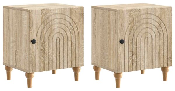 Éjjeliszekrény 2 pcs Sonoma Tölgy 43 x 34,5 x 50 cm Szerelt Fa