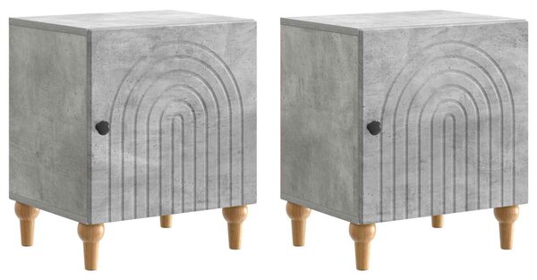 Éjjeliszekrény 2 pcs Betonszürke 43 x 34,5 x 50 cm Szerelt Fa
