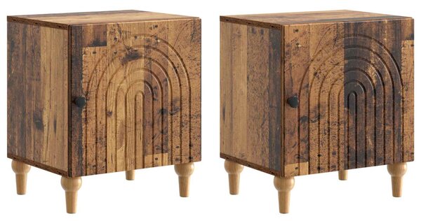 Éjjeliszekrény 2 pcs Antik Fa 43 x 34,5 x 50 cm Szerelt Fa