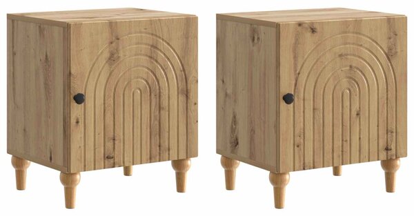 Éjjeliszekrény 2 pcs Kézműves Tölgy 43 x 34,5 x 50 cm