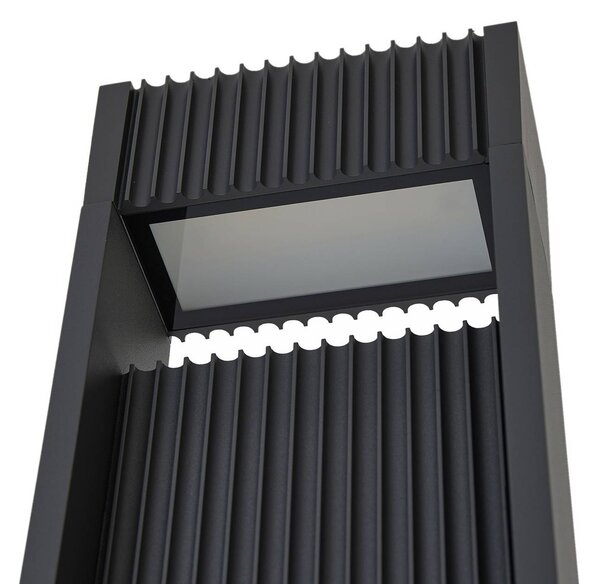 Lucande LED kültéri lámpa Tavion, 230 cm, antracit, IP65, Fekete, Alumínium, Modern