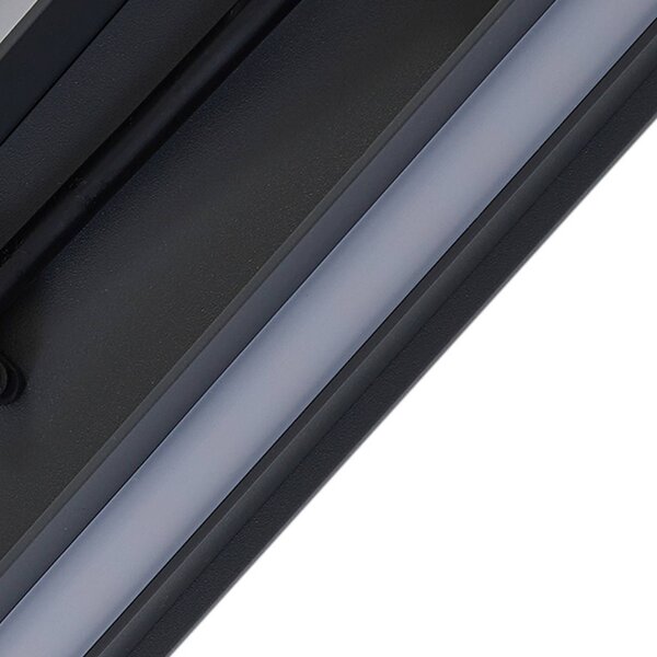 Lucande Melira LED kültéri fali világítás, magasság 100 cm, antracit, Fekete, Alumínium, Modern