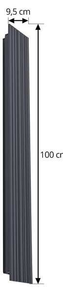 Lucande Melira LED kültéri fali világítás, magasság 100 cm, antracit, Fekete, Alumínium, Modern