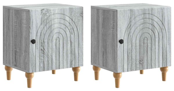 Éjjeliszekrény 2 pcs Szürke Sonoma 43 x 34,5 x 50 cm Szerelt Fa