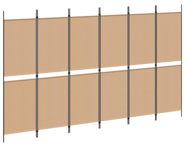 6-paneles szobaelválasztó Bézs 300 x 180 cm Szövet
