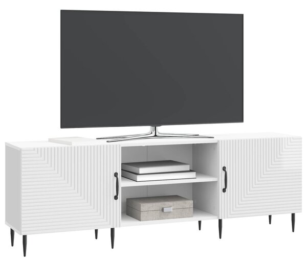 TV szekrény Magasfényű Fehér 150 x 31 x 50 cm Szerelt Fa