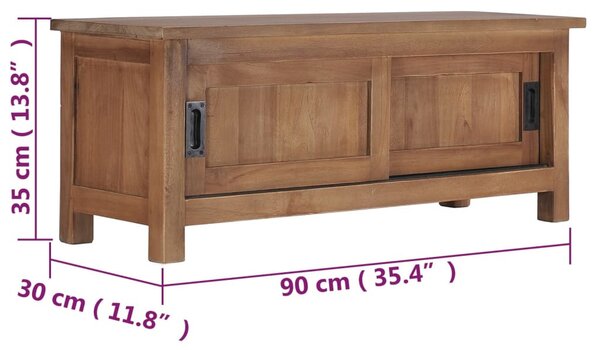 Tömör tíkfa TV-szekrény 90 x 30 x 35 cm