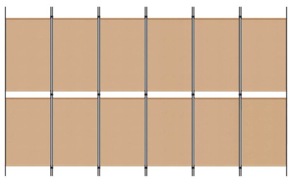 6-paneles szobaelválasztó Bézs 300 x 180 cm Szövet