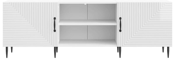 TV szekrény Magasfényű Fehér 150 x 31 x 50 cm Szerelt Fa