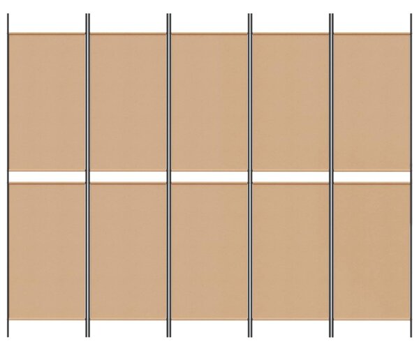 5-paneles szoba elválasztó Bézs 250 x 200 cm Szövet