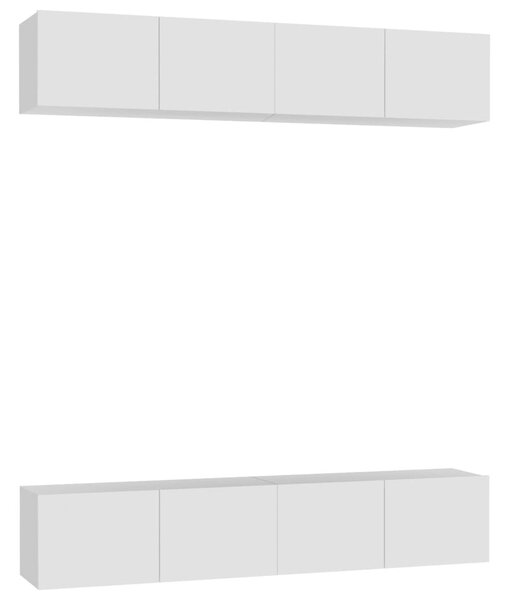4 db fehér szerelt fa TV-szekrény 80 x 30 x 30 cm