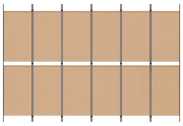 6-paneles szobaelválasztó Bézs 300 x 200 cm Szövet