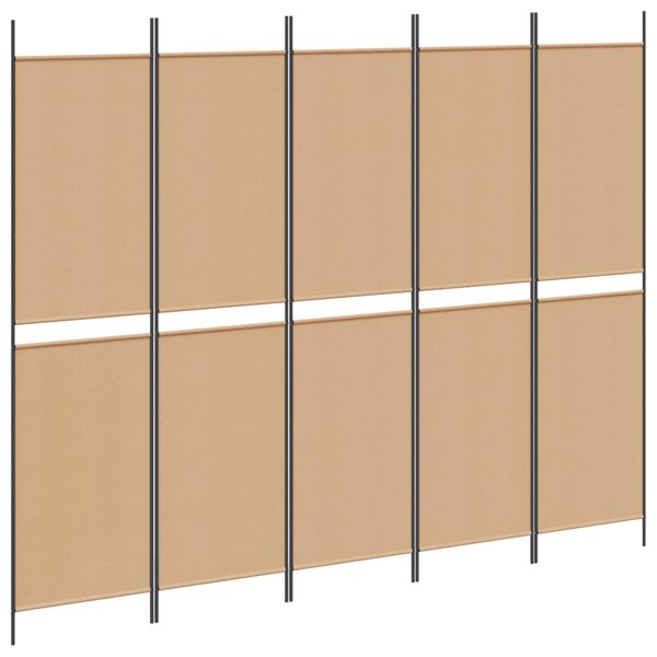 5-paneles szoba elválasztó Bézs 250 x 200 cm Szövet