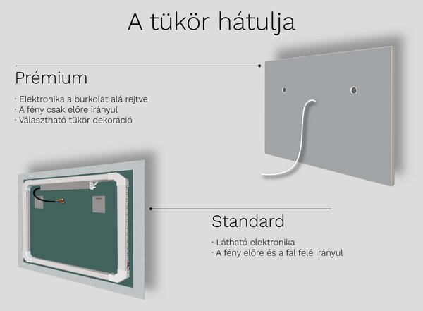 Kerek tükör LED világítással C1