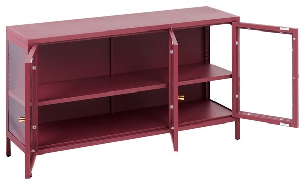 Vitrin NEWPORT Fém 115 cm Sötétpiros